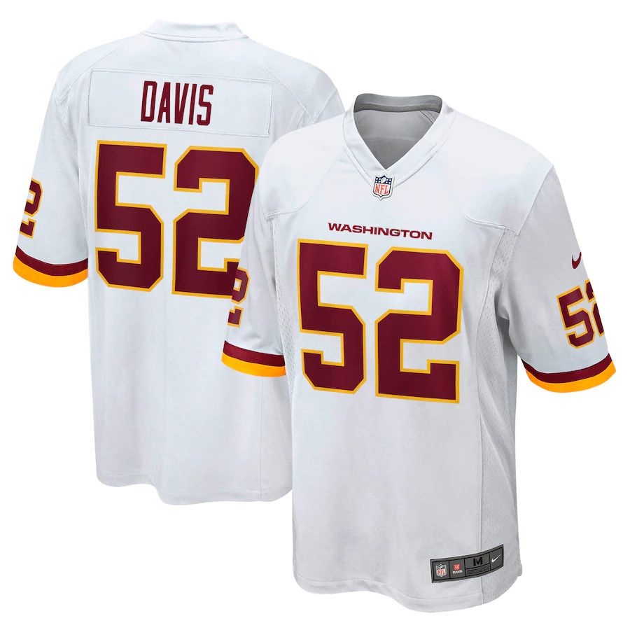 Men Washington Redskins #52 Jamin Davis Nike White Game NFL Jersey